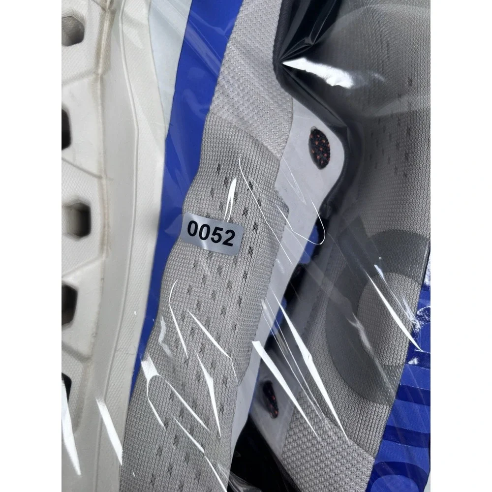 On Cloudmonster Men's Frost White Cobalt Blue Cloud Running Shoes Sneakers M14